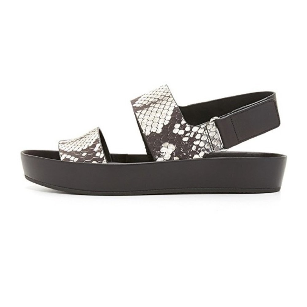 VINCE Marett Python Snake Print Flatform leather … - image 10